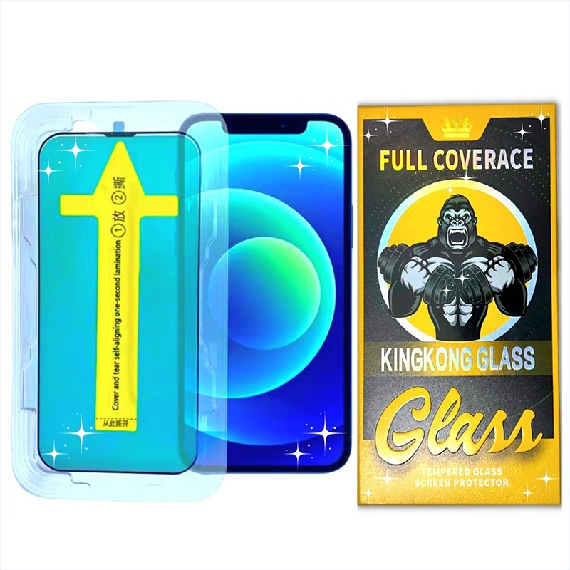 Kính cường lực tự dán KINGKONG TC siêu bền - Có màng bảo vệ loa iphone 11 12 13 14 15 Promax