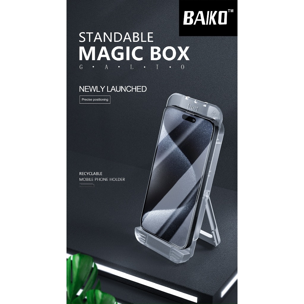 [TỰ DÁN 2IN1] Kính cường lực iphone Kingkong BAIKO trong suốt Cao cấp siêu mượt, siêu dẻo tích hợp giá đỡ điện thoại cho Iphone 11 12 13 14 15 plus pro promax
