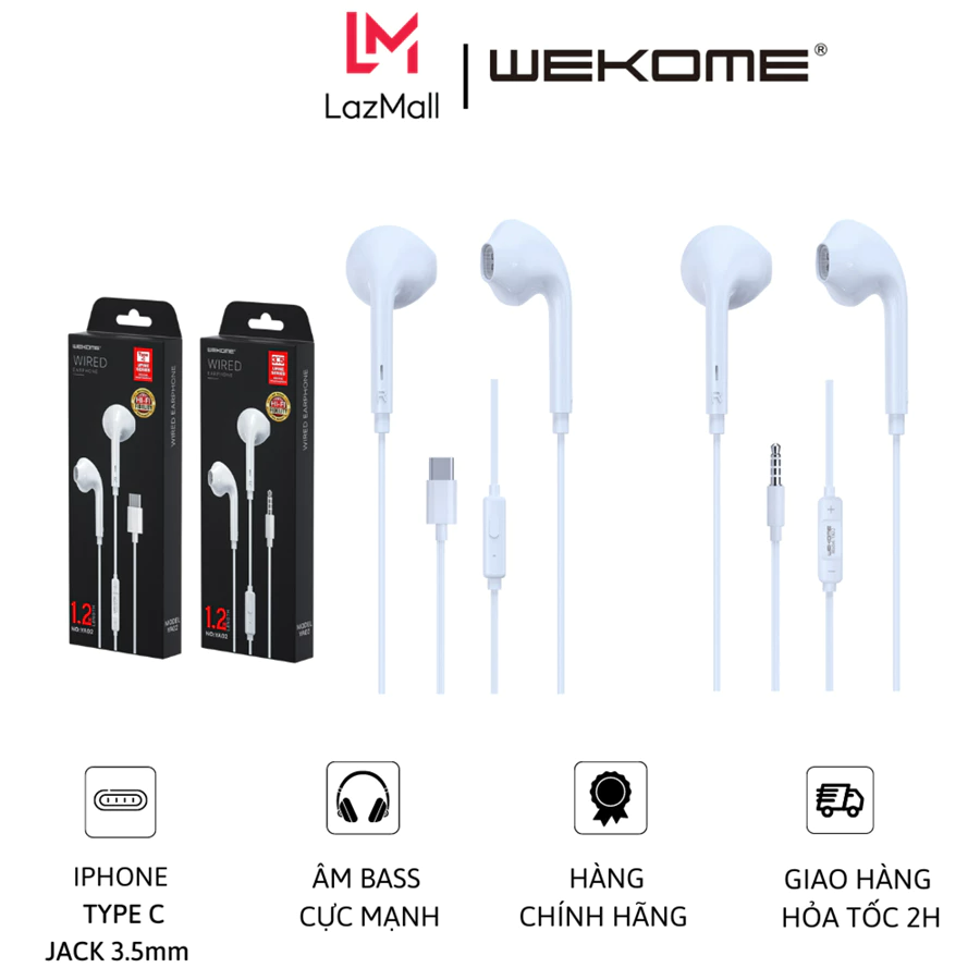 Tai nghe có dây WEKOME Wi80 Wired Earphone có sẵn nhiều màu