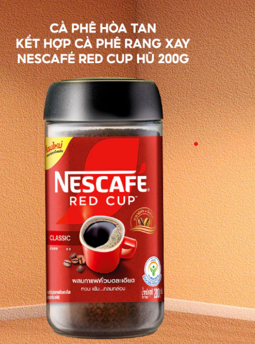 Cà phê hòa tan kết hợp cà phê rang xay Nescafé Red Cup hũ 200g