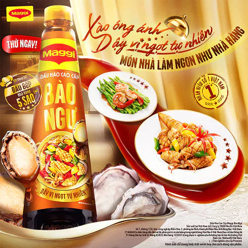 Dầu Hào Cao Cấp Nestlé MAGGI® Bào Ngư chai 820g - 1 bước xào, óng ánh chuẩn nhà hàng. Chai lớn, giá tiết kiệm 10%