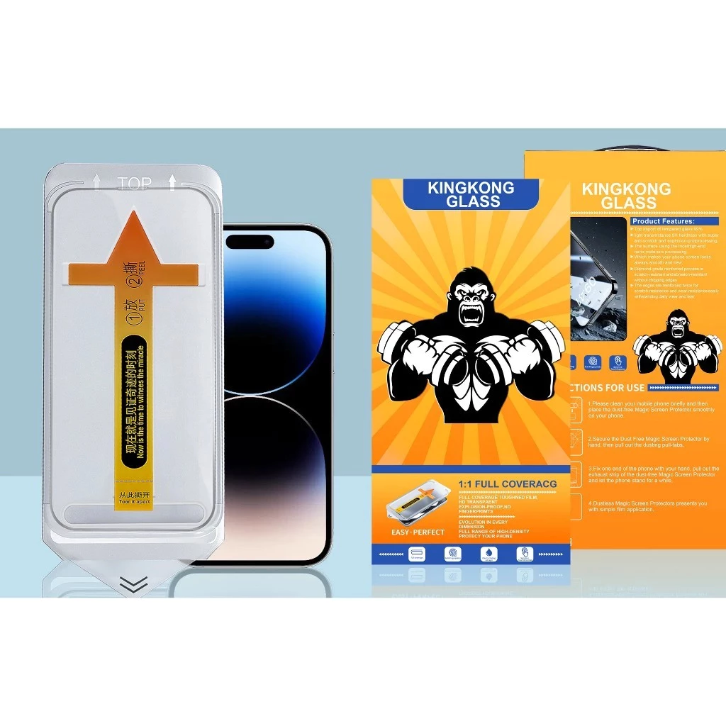 [ Siêu mượt ] Kính cường lực KINGKONG KK-69 hạn chế vân tay, chống vỡ hoàn hảo iphone 11 12 13 14 15 16 pro promax.