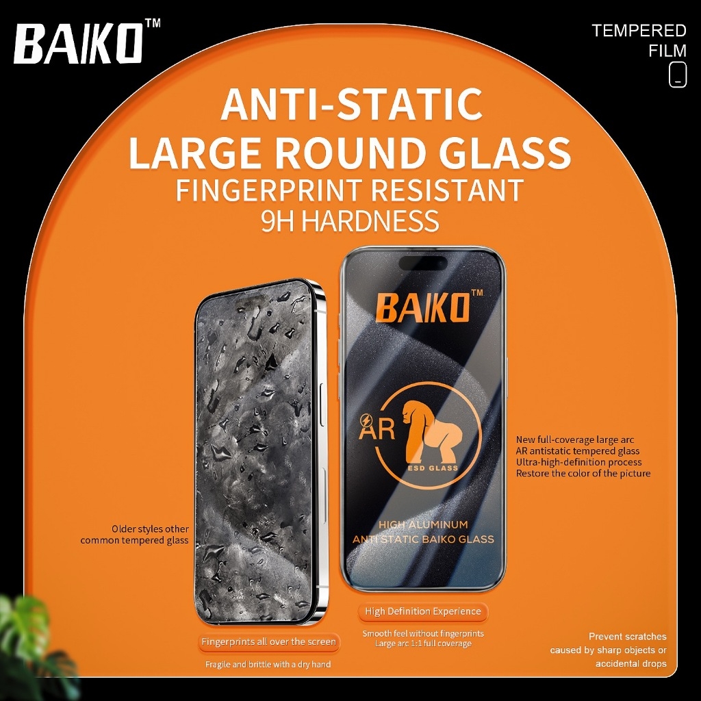 Kính cường lực KINGKONG BAIKO độ cứng 9H siêu mượt siêu bền iphone 17 16 15 14 13 12 11 7 8 Plus Xr X
