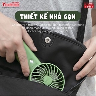 Quạt sạc tích điện mini cầm tay có thể đặt bàn Yoobao F3 3000/ 6000 mAh có thể chạy 15 giờ liên tục - Hãng phân phối chính thức- Bảo hành 12 tháng