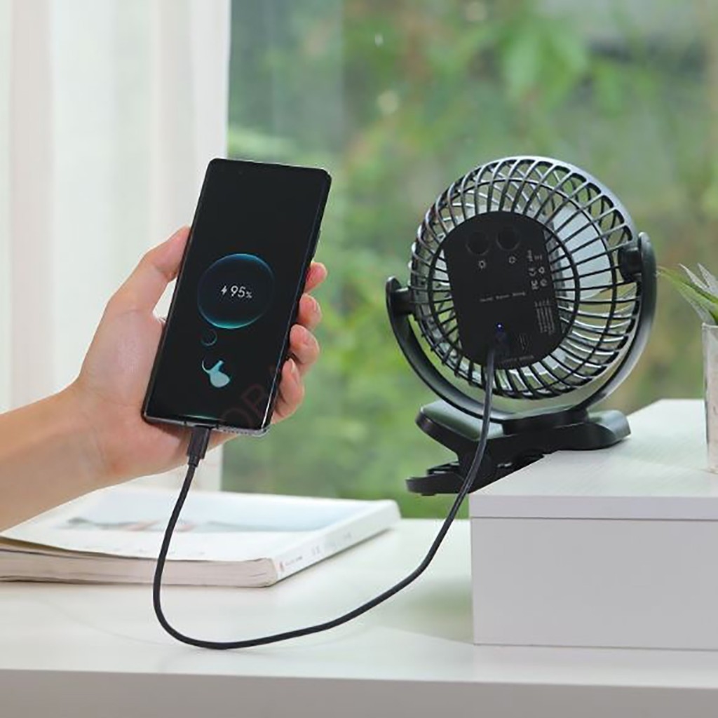 Quạt sạc mini để bàn YOOBAO F04 6400mAh Xoay 720 độ Chạy 32 giờ liên tục - Hàng chính hãng - Bảo hành 12 tháng 1 đổi 1- Thiết kế đẹp tiện dụng