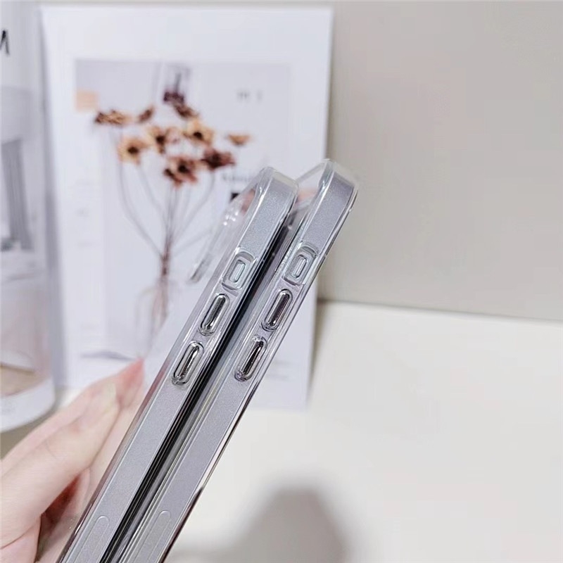 Ốp lưng trong suốt hạn chế ố vàng KOLEAD P83 tích hợp nút bấm kim loại, viền bảo vệ camera cho iphone 11 12 13 14 15 16