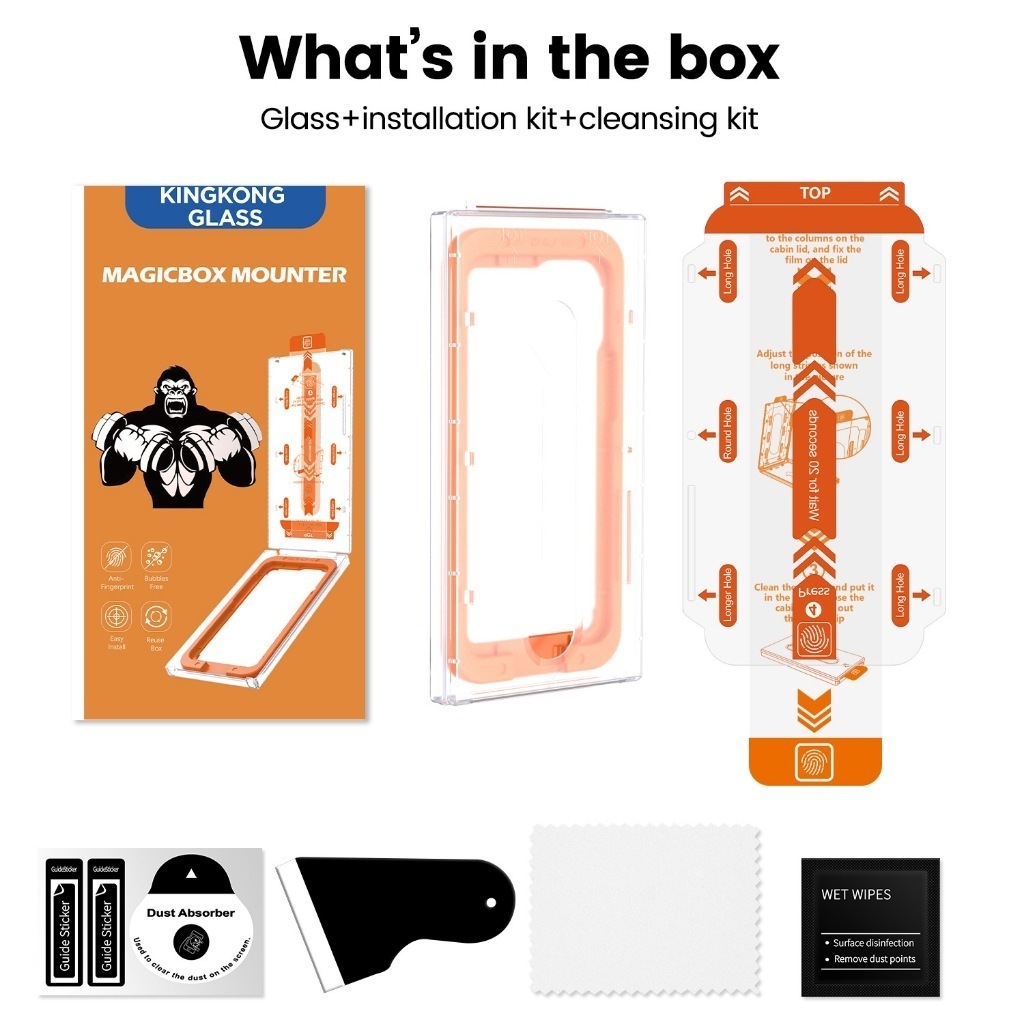 Kính Cường Lực tự dán MAGICBOX lưới bảo vệ loa KINGKONG cao cấp iphone x xs xsm 11 12 13 14 15 16 pro promax