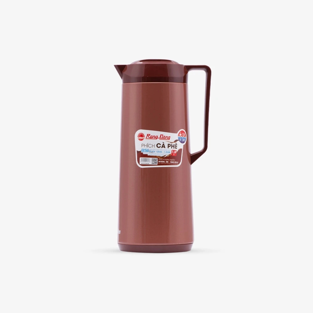 Phích Đựng Nước ,Cafe RẠNG ĐÔNG 1L RD-1040 ST3.E Nút Bấm , Giữ nóng 12h - Giữ lạnh 24h Ruột Thủy Tinh Cao Cấp