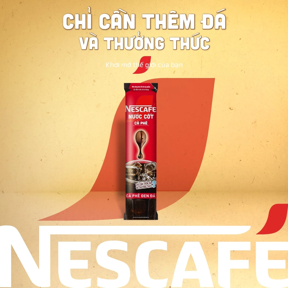 Nước cốt cà phê NESCAFÉ - CÀ PHÊ ĐEN ĐÁ (hộp 5 gói)