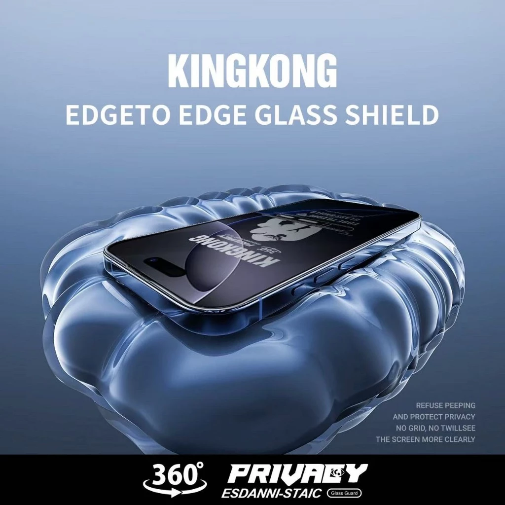 Kính cường lực KINGKONG K12 chống nhìn trộm 360 độ, chống trầy xước, bảo vệ camera 11 12 13 14 15 16 Pro Plus Promax.