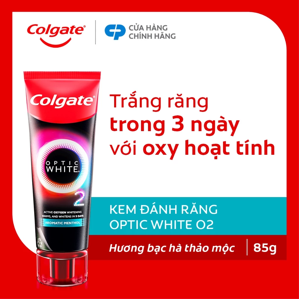 Kem Đánh Răng Colgate trắng răng TRONG 3 NGÀY Optic White O2 với Oxy Hoạt Tính 85g/ tuýp