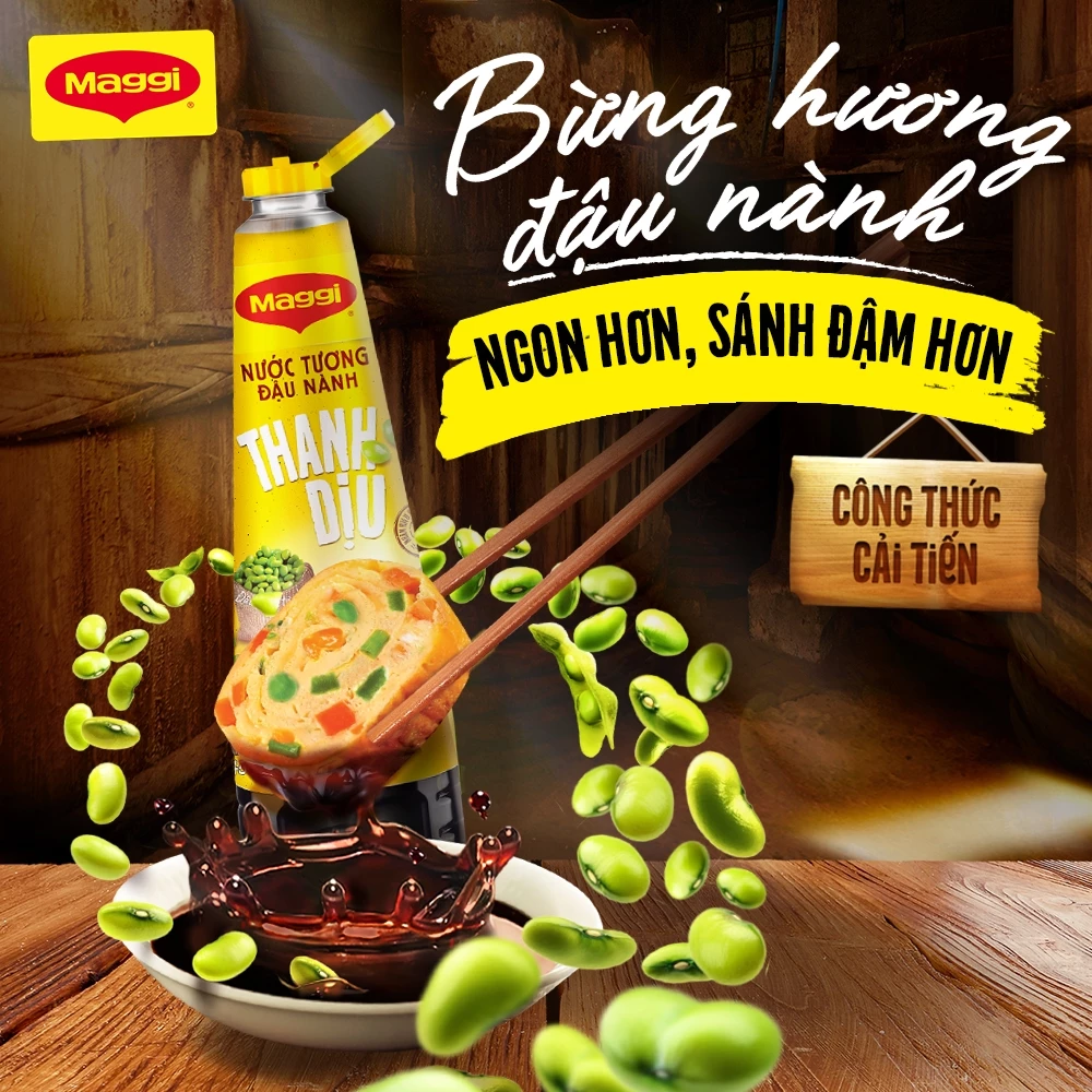Nước tương Maggi đậu nành thanh dịu 700ml/chai