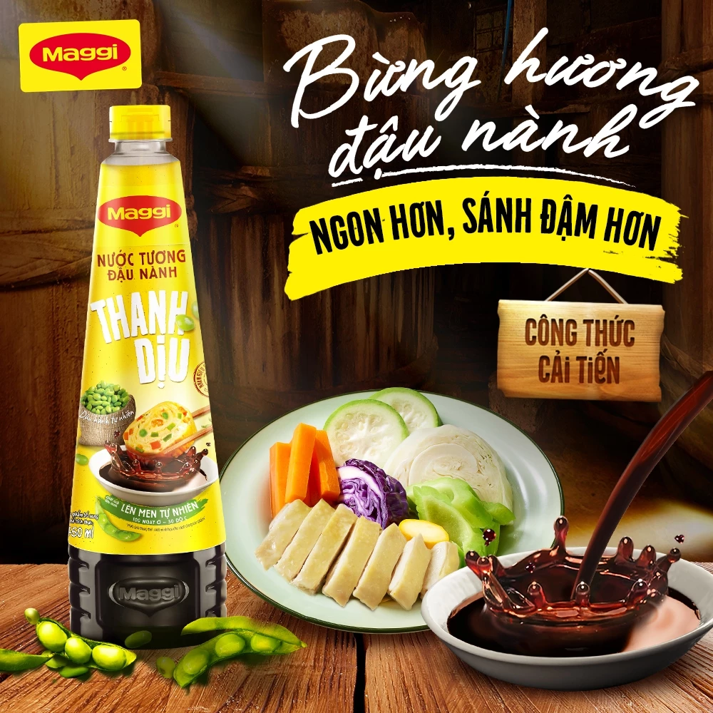 Nước tương Maggi đậu nành thanh dịu 700ml/chai