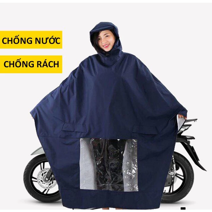 Áo mưa cánh dơi vải dù OCEAN 1 đầu kèm túi đựng, áo mưa tiện dụng nhiều màu sắc vải dù tổ ong cao cấp.