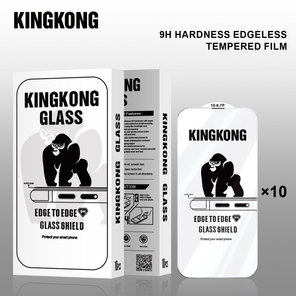 [ TỰ DÁN ] Kính cường lực khung tự dán KINGKONG KTD độ cứng 9H cực cao, bảo vệ màn hình iphone 11 12 13 14 15 16 promax