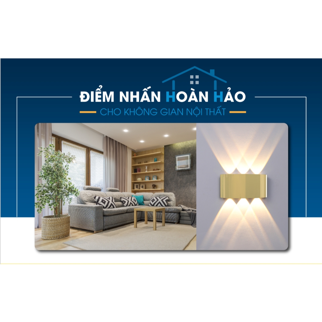 Đèn LED gắn tường Rạng Đông GT18.3M 6W - Chiếu sáng gián tiếp, hắt sáng 2 chiều, điểm nhấn hoàn hảo cho không gian