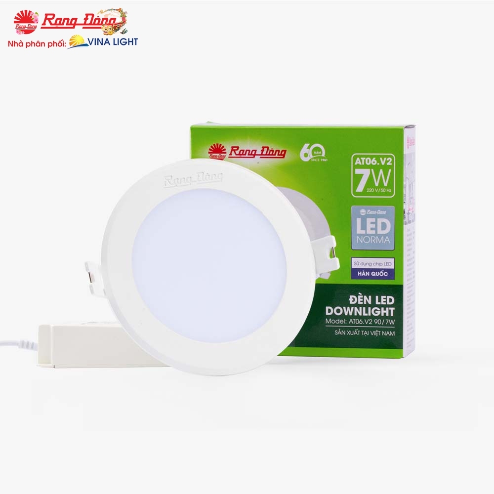 Đèn LED Downlight AT06 Rạng Đông sử dụng Chip LED Hàn Quốc,chất lượng ánh sáng cao, độ bền cao, tiết kiệm điện hiệu quả