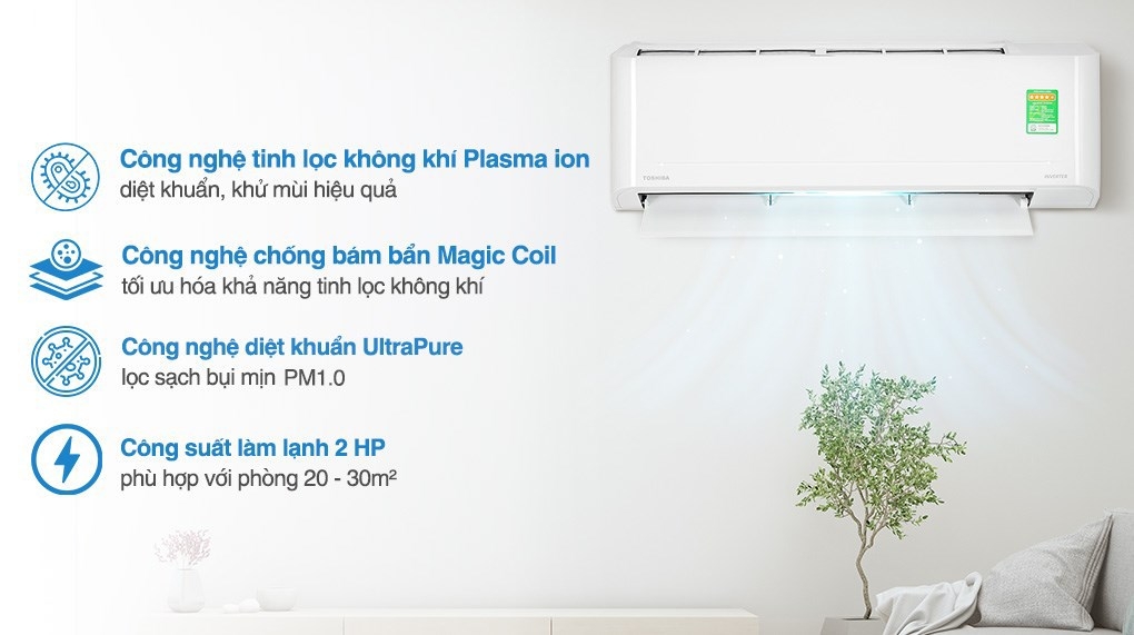 Máy lạnh Toshiba 2.0 HP Inverter RAS-H18E2KCVG-V (Dòng cao cấp)