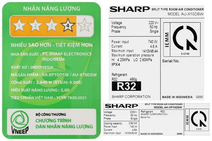 Máy lạnh Sharp Inverter 1 HP AH-XP10DSW  ( Mẫu mới 2026 )