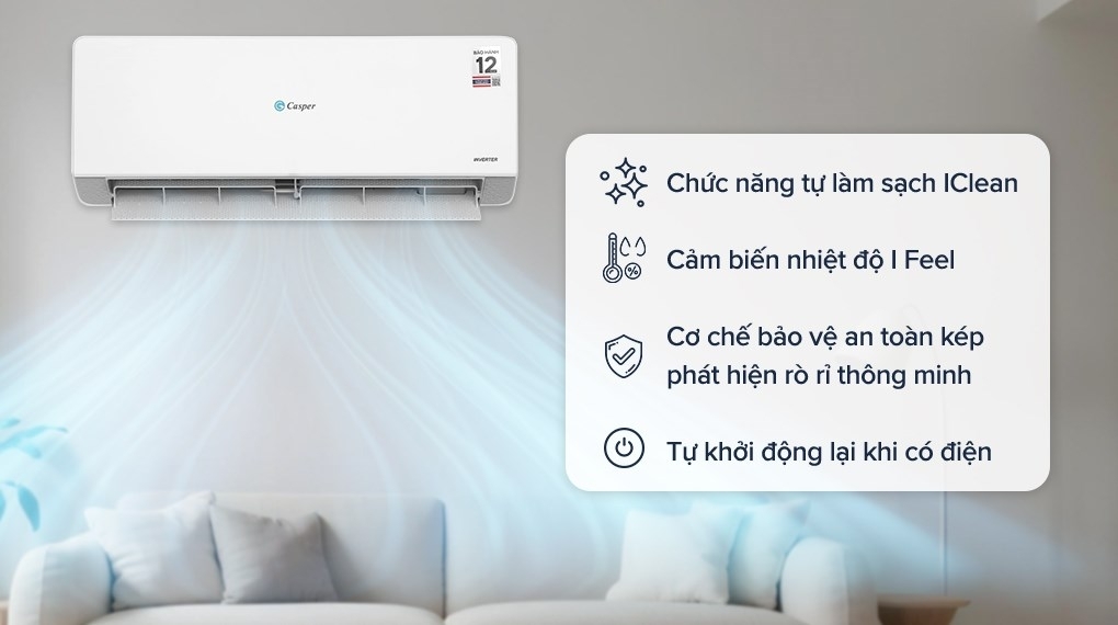 Máy lạnh Casper Inverter 1 HP QC-09IU36A  Mẫu mới