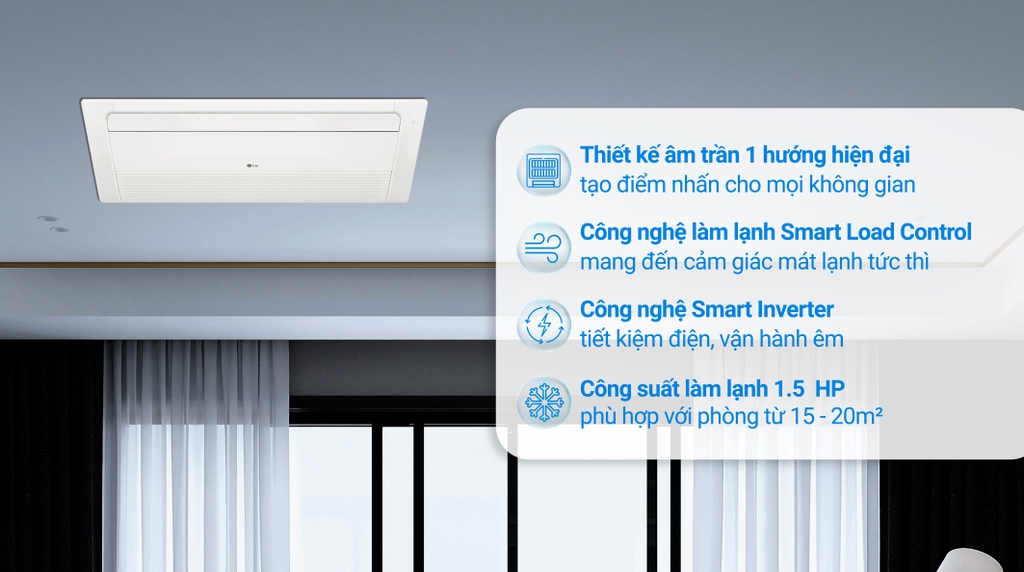Máy lạnh âm trần LG 1.5 HP Inverter ZTNQ12GULA0