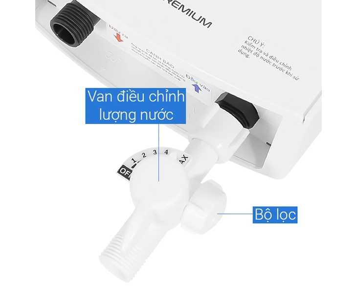 Máy nước nóng trực tiếp Ariston 4500W AURES PREMIUM 4.5P IVORY (Có bơm)