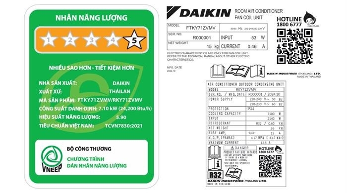 Máy lạnh Daikin Inverter 3 HP FTKY71ZVMV Mẫu mới