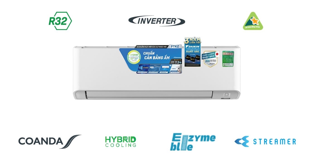 May lạnh Daikin 1.5 HP Inverter FTKZ35VVMV ( Thái Lan )