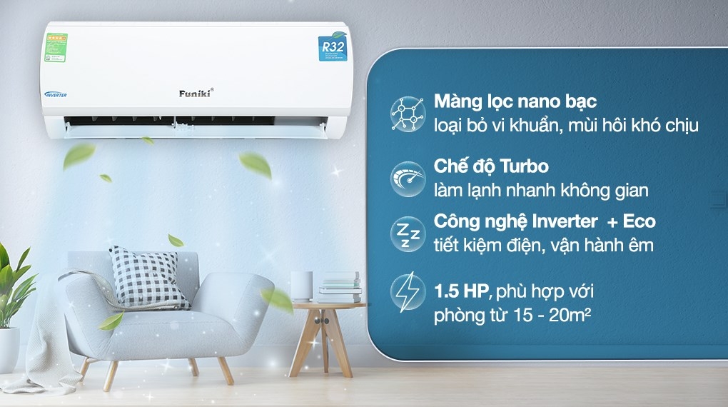 Máy lạnh Funiki HIC-12TMU Inverter 1.5 HP (1.5 Ngựa )