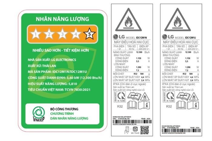 Máy lạnh LG 1.5 HP Inverter IDC12M1 (Mode cao cấp )