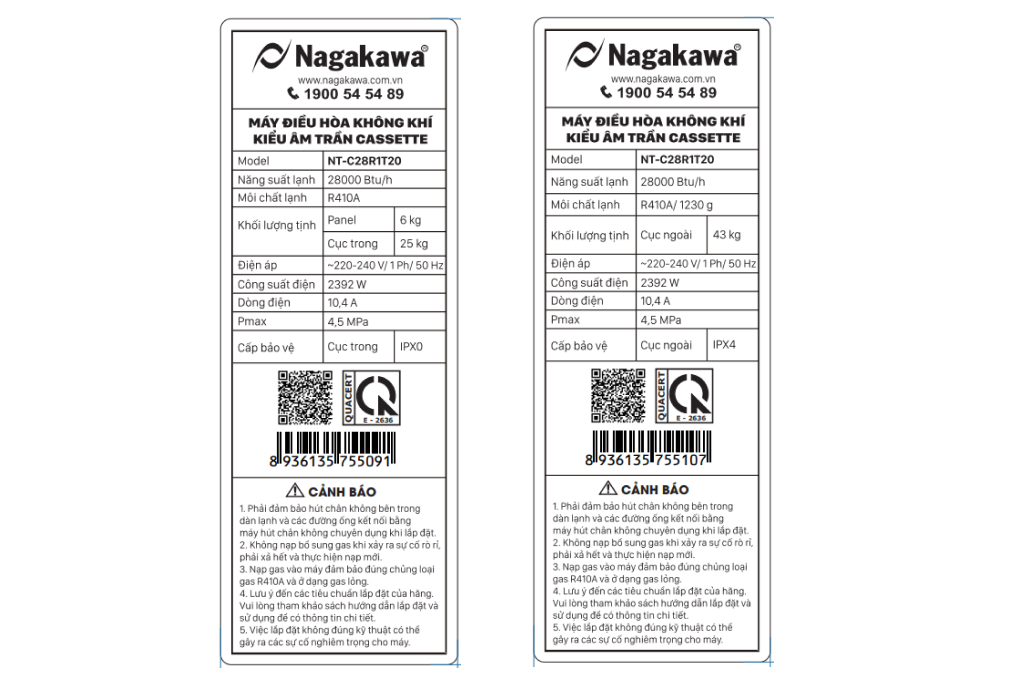 Máy lạnh âm trần Nagakawa 3.0 HP NT-C28R1T20