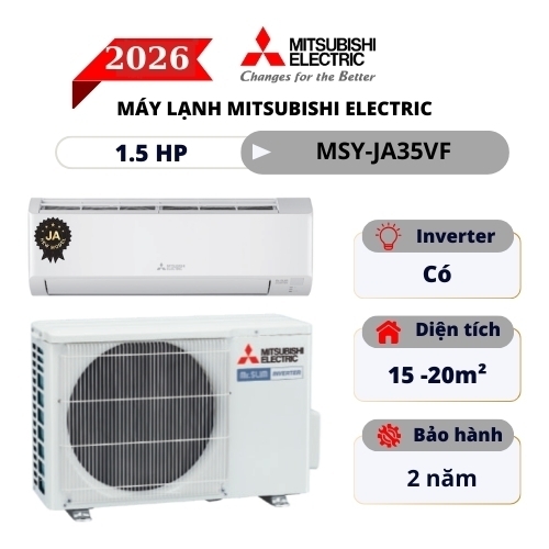 Máy lạnh Mitsubishi Electric Inverter 1.5 HP MSY/MUY-JA35VF (Model 2026)