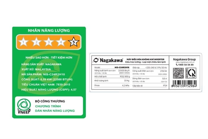 Máy lạnh Nagakawa Inverter 2.5 HP NIS-C24R2H10