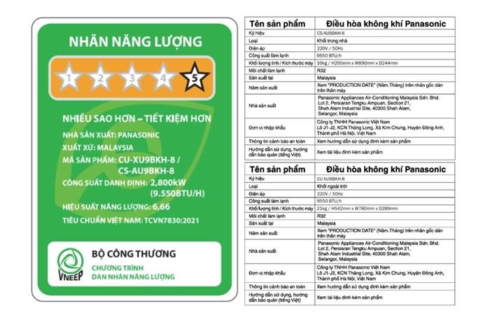 Máy lạnh Panasonic Inverter 1 HP CU/CS-AU9BKH-8