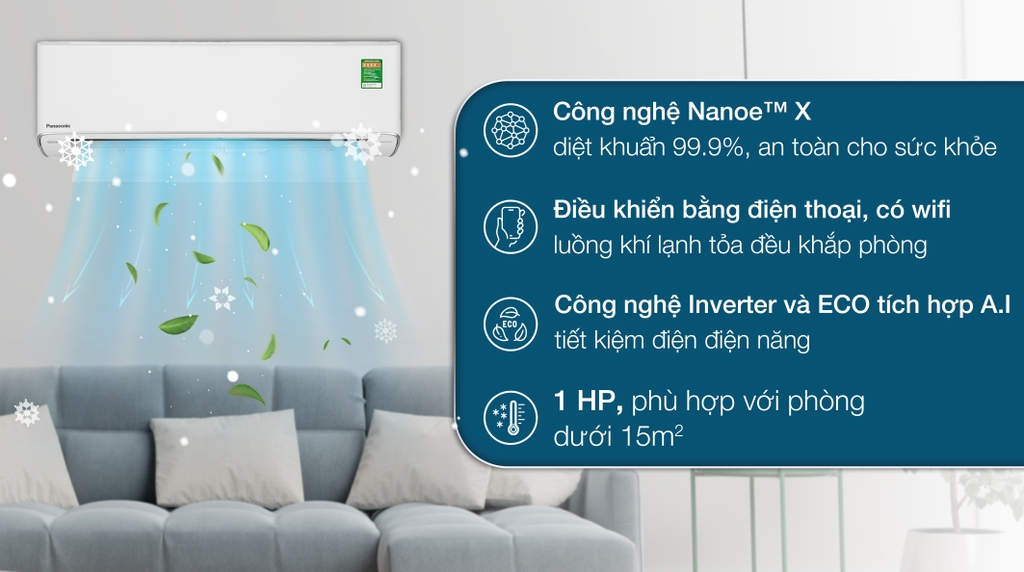 Máy Lạnh Panasonic Inverter 1 HP CU/CS-XU9ZKH-8   ( Mới 2023 )