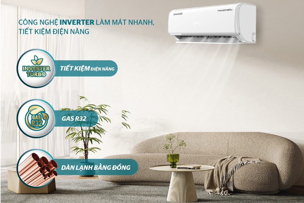 Máy lạnh Sunhouse 1.5HP Inverter SHR-AW12IC620/610