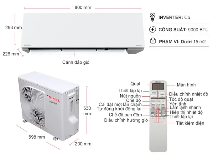 Máy lạnh Toshiba Inverter 2.5 Hp RAS-H24E2KCVG-V ( I-on)