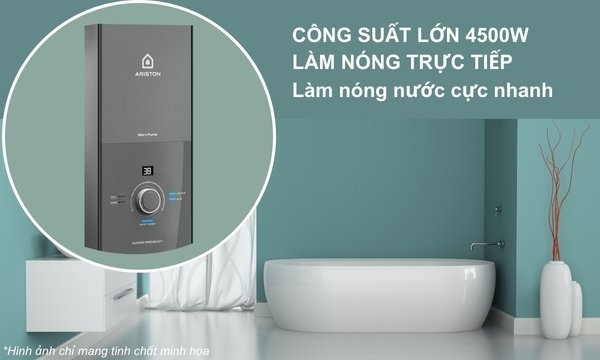 Máy nước nóng trực tiếp Ariston AURES Premium+ 4.5P (Bơm trợ lực)