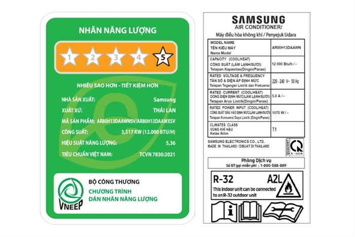 Máy lạnh Samsung Wind-Free Inverter 1.5 HP AR80H13DAAWNSV Mẫu cao cấp