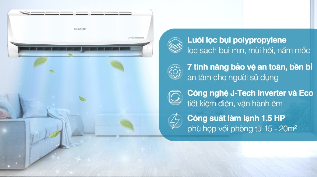 Máy lạnh Sharp 1.5 HP Inverter AH-X13ZEW