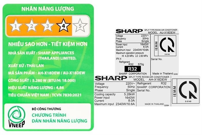 Máy lạnh Sharp Inverter 2 HP AH-X18DEW (Mẫu mới 2026 )