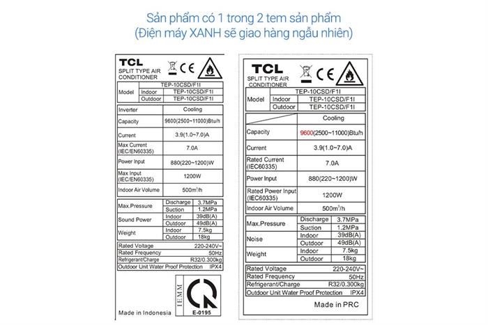 Máy lạnh TCL 1.0 HP Inverter TEP-10CSD/F1I (Mẫu mới 2025)