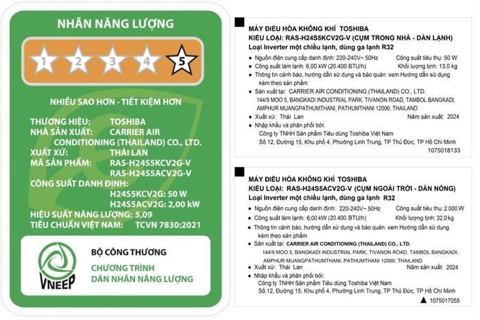 Máy lạnh Toshiba Inverter 2.5 HP RAS-H24S5KCV2G-V (Mẫu mới 2025)