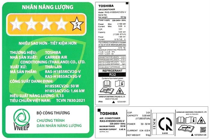 Máy lạnh Toshiba Inverter 2 HP RAS-H18S5KCV2G-V Mẫu mới
