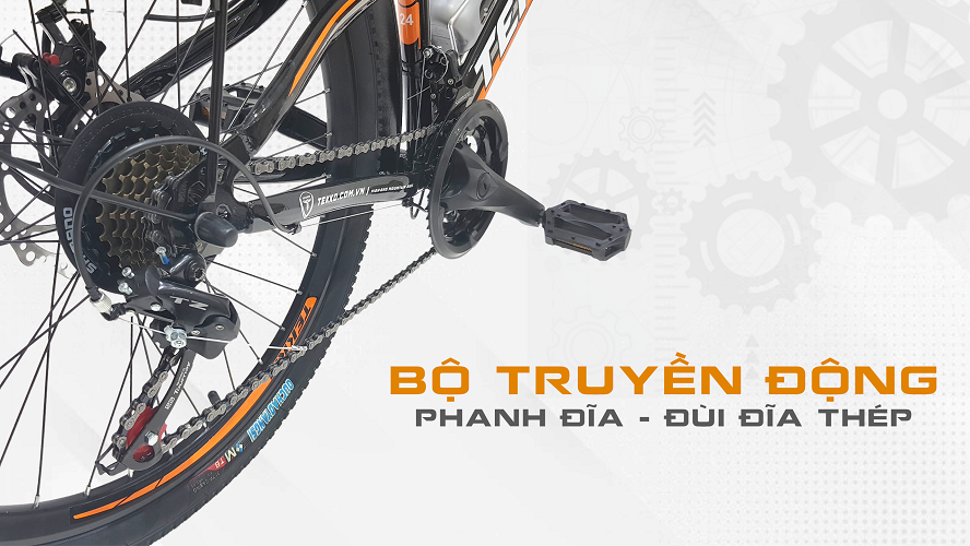 Xe đạp Tekko thể thao R100 cỡ bánh 24 inch (Phù hợp với người cao từ 1m35 đến 1m60)