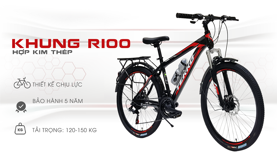 Xe đạp thể thao Tekko R100 26 inch (Phù hợp với người cao từ 1m45 trở lên)
