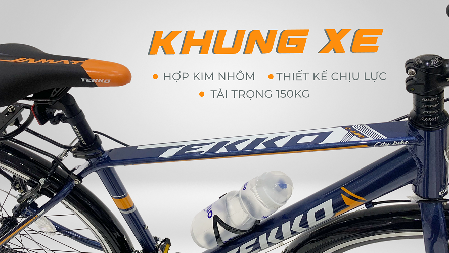 Xe đạp Tekko thể thao City C300 Khung nhôm cao cấp - Phù hợp với người cao từ 1m45 trở lên