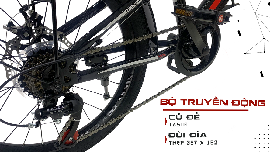 Xe đạp Tekko thể thao trẻ em Legend L200 cỡ bánh 20 inch (Phù hợp với bé từ 6 đến 10 tuổi)