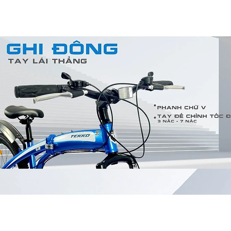 Xe đạp gấp Tekko G2 - xe gấp gọn tiện lợi bánh 26 (Phù hợp với người cao từ 1m45 trở lên