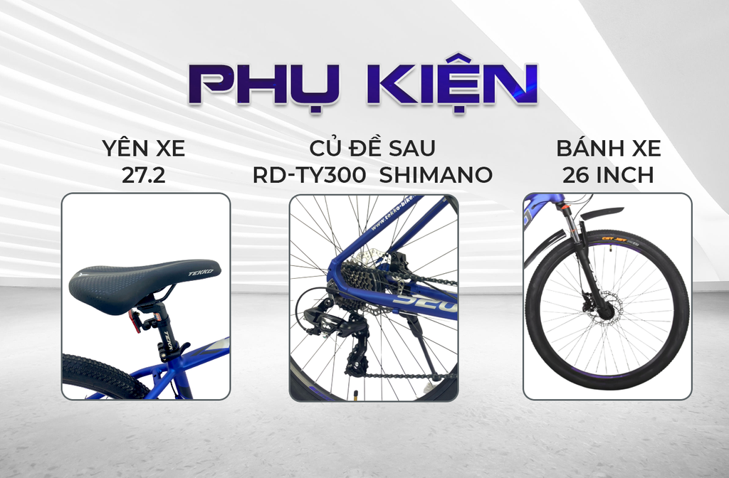 Xe đạp thể thao Tekko S200 27.5 inch Khung Nhôm cao cấp - Phù hợp với người cao từ 1m58 trở lên